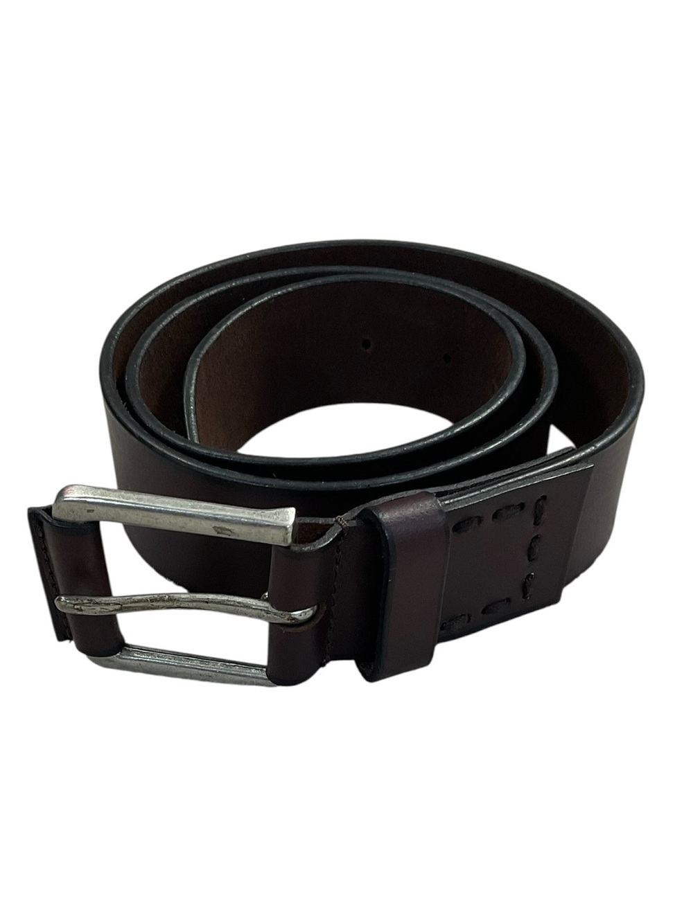 Stone Mountain Genuine Leather Brown Belt Silver Buckle Size S 30-32